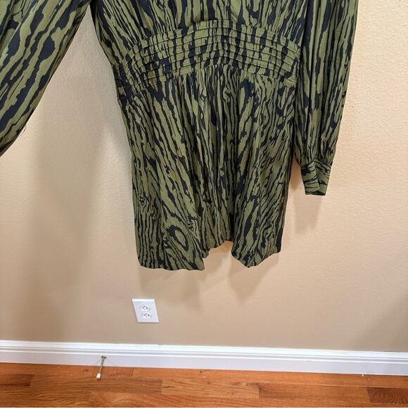 Baum Und Pferdgarten Green Black Long Sleeve Mini Dress 3 Medium - Picture 9 of 12
